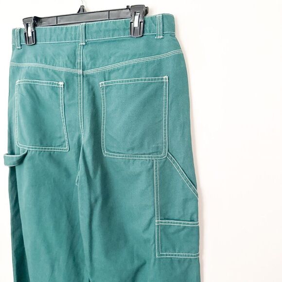 GAP High Rise '90s Loose Carpenter Pants 8 Green Cargo Utility - Picture 8 of 10